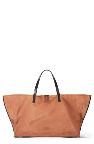 Staud Large Christos Mesh Tote In Brown
