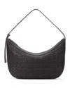 Staud Large Demy Suede Shoulder Bag In Black