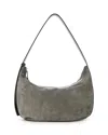 Staud Large Demy Suede Shoulder Bag In Gray