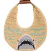 Staud Large Moon Crochet Raffia Tote In Neutral