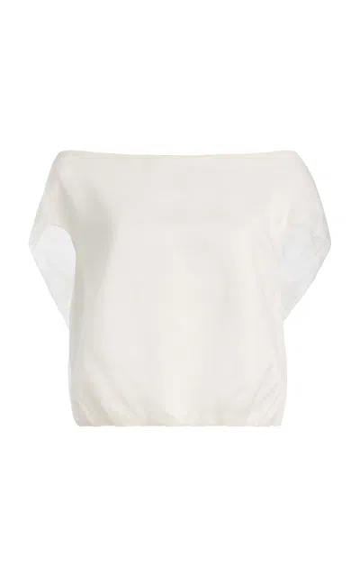 Staud Larissa Silk Top In Ivory