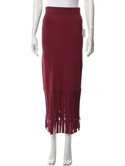 Pre-owned Staud Lasercut Accents Long Skirt In Red