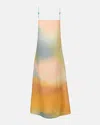 Staud Laura Beaded-strap Linen Maxi Dress In Pastel Clouds