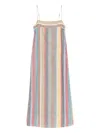 Staud Laura Linen Dress In Market Stripe In Multi