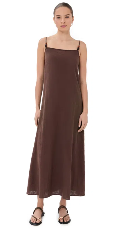 Staud Laura Dress Dark Chocolate In Brown