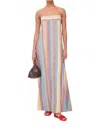 Staud Laura Linen Dress In Market Stripe In Multi