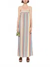 Staud Laura Linen Dress In Market Stripe In Multi