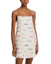 Staud Laura Linen Mini Dress Pop Sardines Ivory