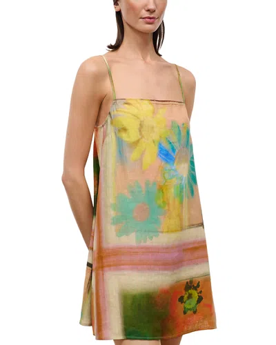 Staud Laura Linen Mini Dress In Multi