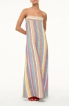 Staud Laura Linen Dress In Market Stripe In Multi
