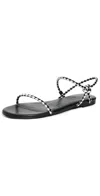 Staud Laurel Sandals Black/paper In Black/paper