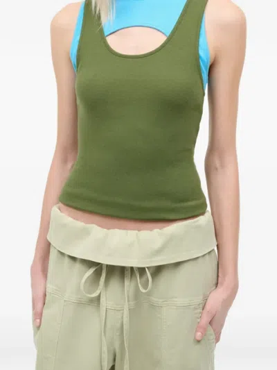 Staud Layered Tank Top In Green