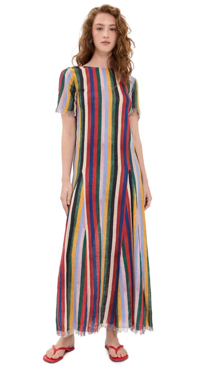 Staud Le Havre Coverup Dress Artist Stripe In Multi