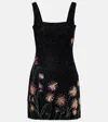 Staud Le Sable Beaded Minidress In Black