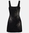 Staud Le Sable Beaded Minidress In Black