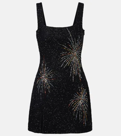 Staud Le Sable Beaded Minidress In Black