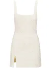 Staud Off-white Sable Minidress In Neutrals