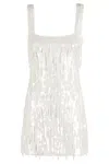 Staud Le Sable Sequin-embellished Mini Dress In White