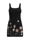 Staud Le Sable Sequin-embellished Floral Mini Dress In Black