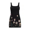 Staud Le Sable Sequin-embellished Floral Mini Dress In Black