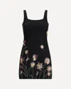 Staud Le Sable Sequin-embellished Floral Mini Dress In Black