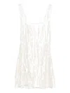 Staud Le Sable Sequin-embellished Mini Dress In White