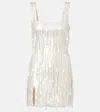 Staud Le Sable Sequined Minidress In White