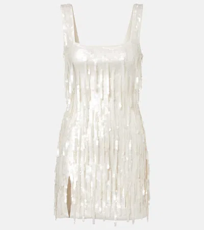Staud Le Sable Sequined Minidress In White
