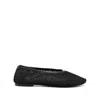 Staud Alba Ballet Flat In Black Netting