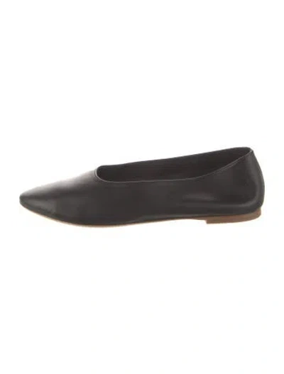 Pre-owned Staud Leather Ballet Flats In Black