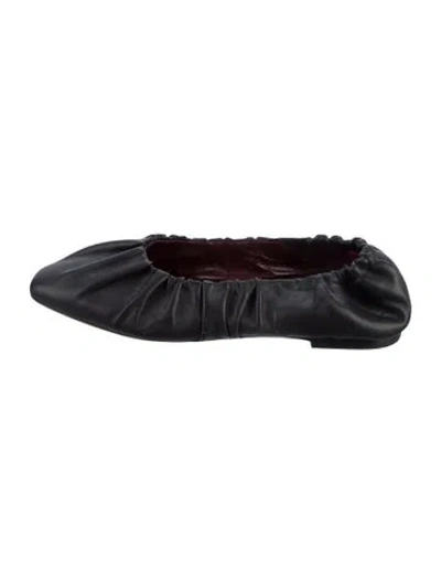 Pre-owned Staud Leather Ballet Flats In Black