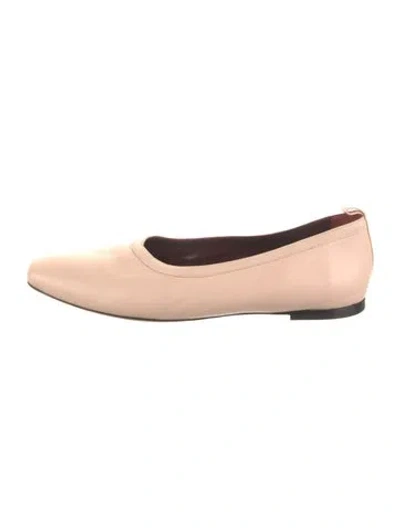 Pre-owned Staud Leather Ballet Flats In Neutral