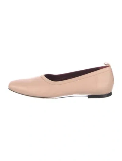 Pre-owned Staud Leather Ballet Flats In Neutral