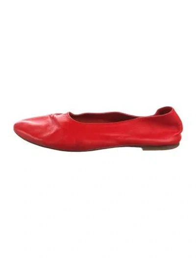 Pre-owned Staud Leather Ballet Flats In Red