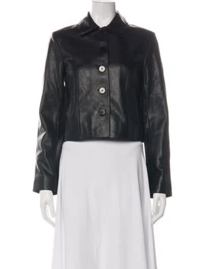 Pre-owned Staud Leather Biker Jacket W/ Tags In Black