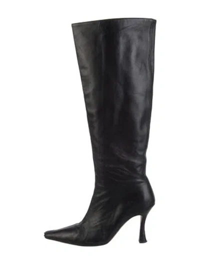 Pre-owned Staud Leather Boots In Black