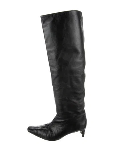 Pre-owned Staud Leather Boots In Black