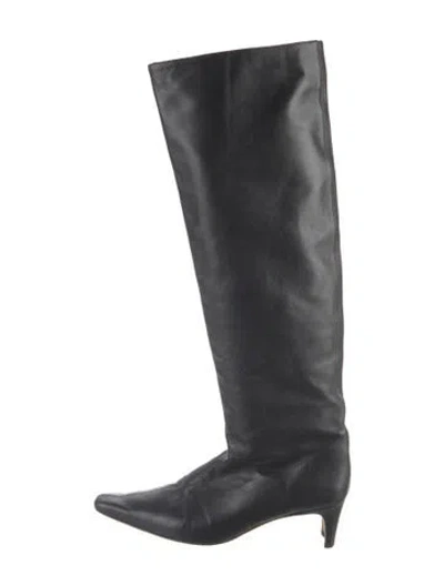 Pre-owned Staud Leather Boots In Black