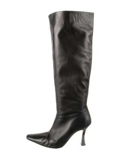 Pre-owned Staud Leather Boots In Black