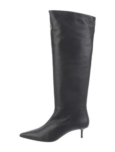 Pre-owned Staud Leather Boots In Black