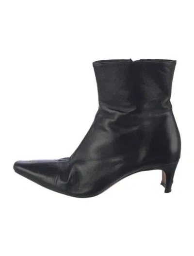 Pre-owned Staud Leather Boots In Black