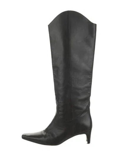 Pre-owned Staud Leather Boots In Black