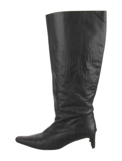 Pre-owned Staud Leather Boots In Black