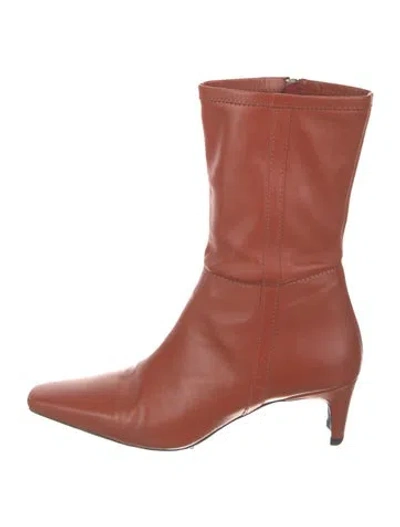 Pre-owned Staud Leather Boots In Brown