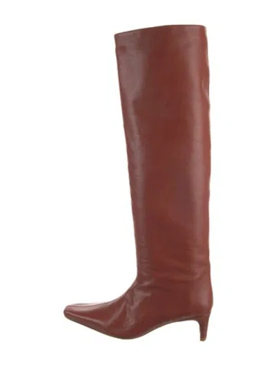 Pre-owned Staud Leather Boots In Brown