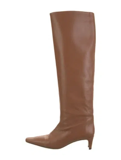 Pre-owned Staud Leather Boots In Brown