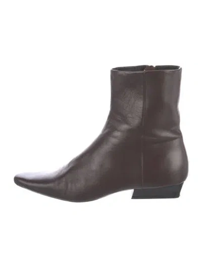 Pre-owned Staud Leather Boots In Brown
