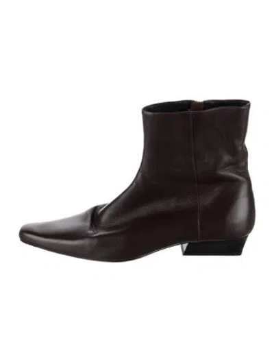 Pre-owned Staud Leather Boots In Brown