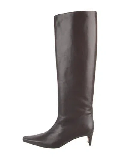 Pre-owned Staud Leather Boots In Brown