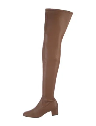Pre-owned Staud Leather Boots In Brown/neutrals